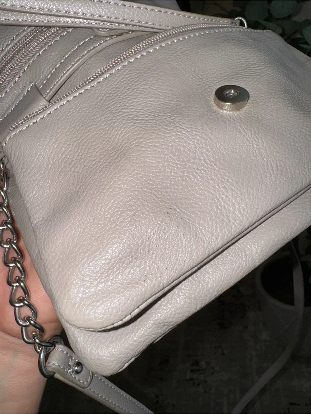 Nine West Quilted Flap Crossbody in Light Taupe